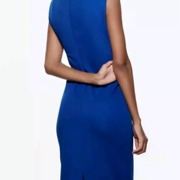 NWT Zara Cobalt Midi Dress - Picture 2 of 5